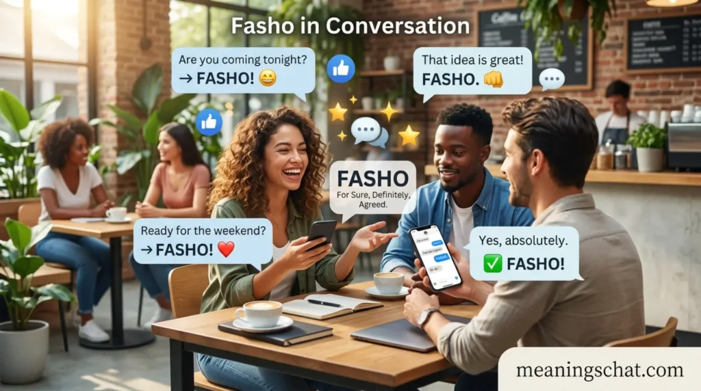 Examples of Fasho in Conversation