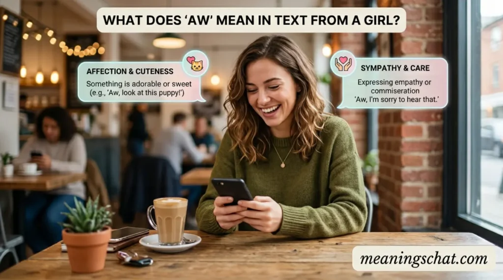 What Does Aw Meaning in Text From a Girl Mean in Text