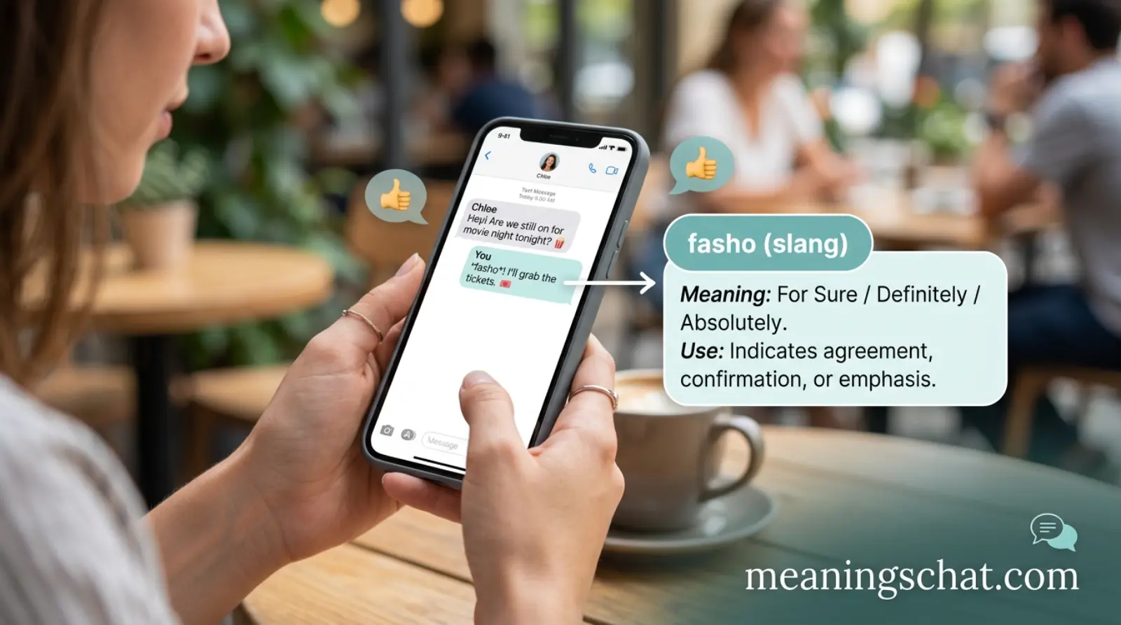 fasho meaning in text
