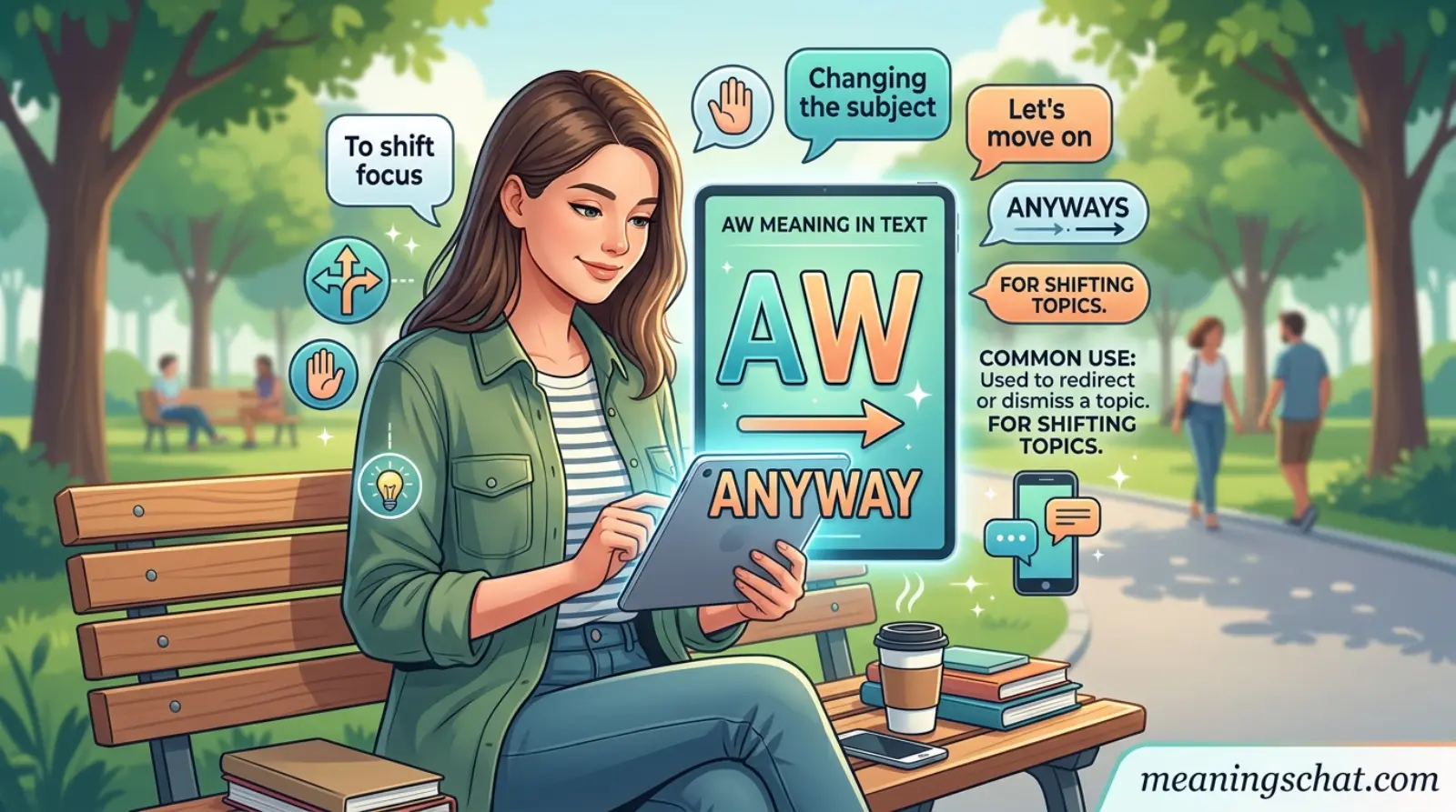 aw meaning in text