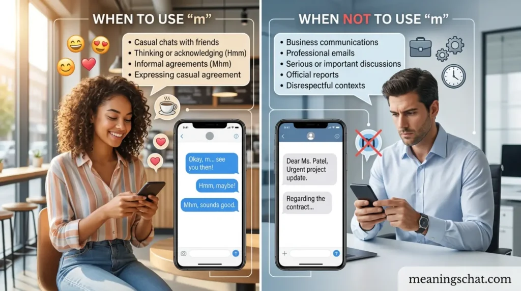 When to Use and When Not To Use m Meaning in Text