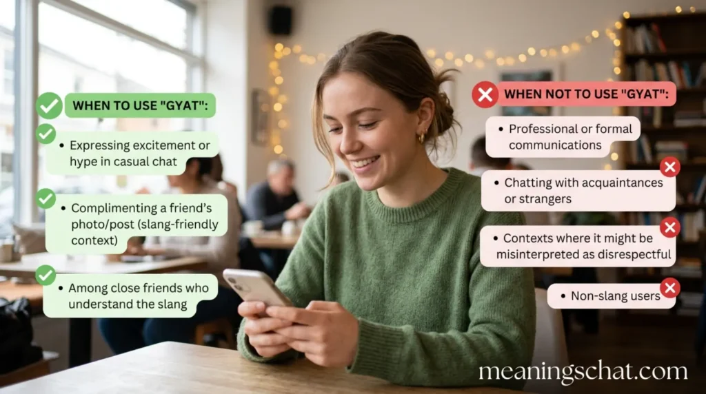 When to Use and When Not To Use Gyat Meaning in Chat