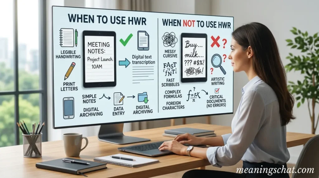 When to Use and When Not To Use HWR