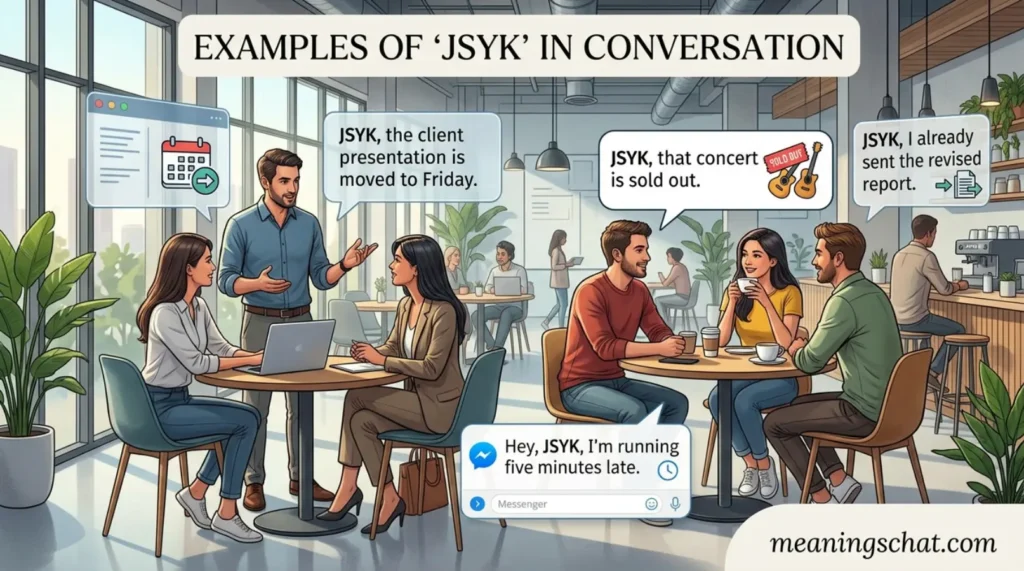 Examples of jsyk in Conversation