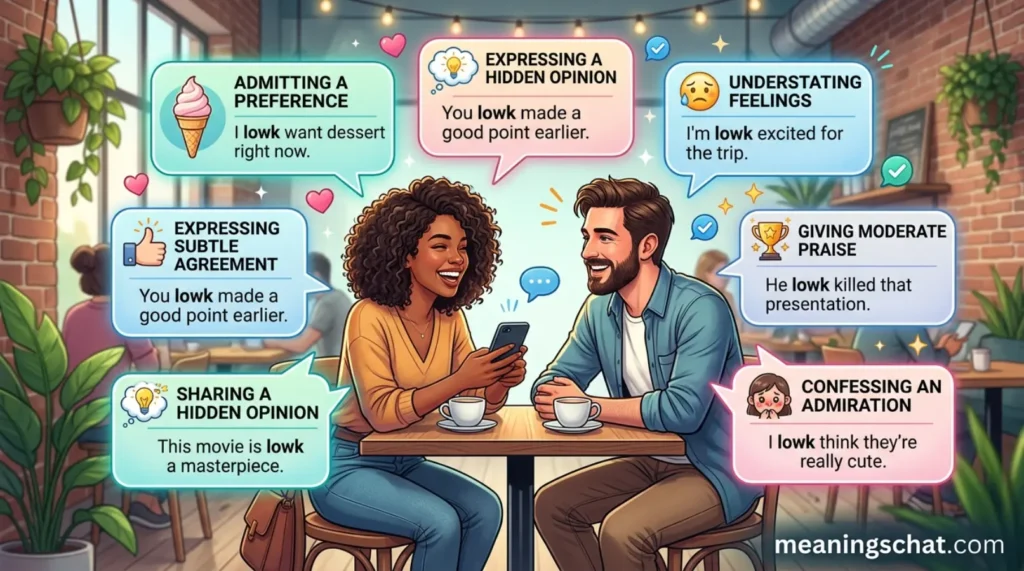 Examples of lowk in Conversation