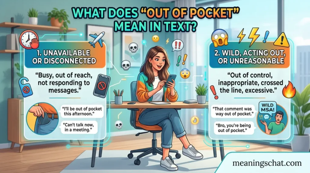 What Does Out of Pocket Mean in Text