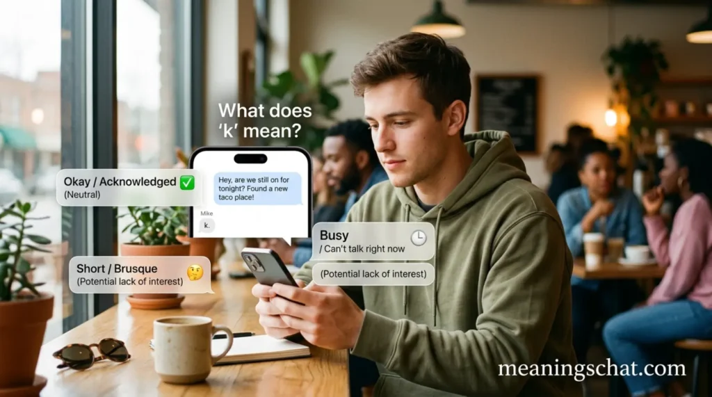 What Does k Meaning in Text from a Guy Mean in Text