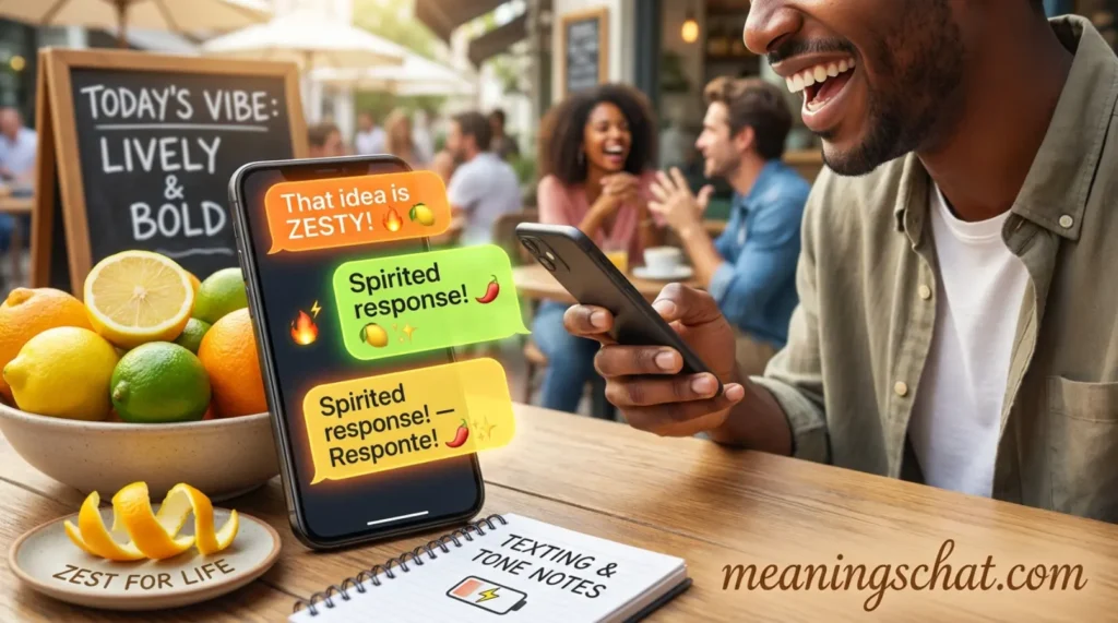 What Does Zesty Mean in Text