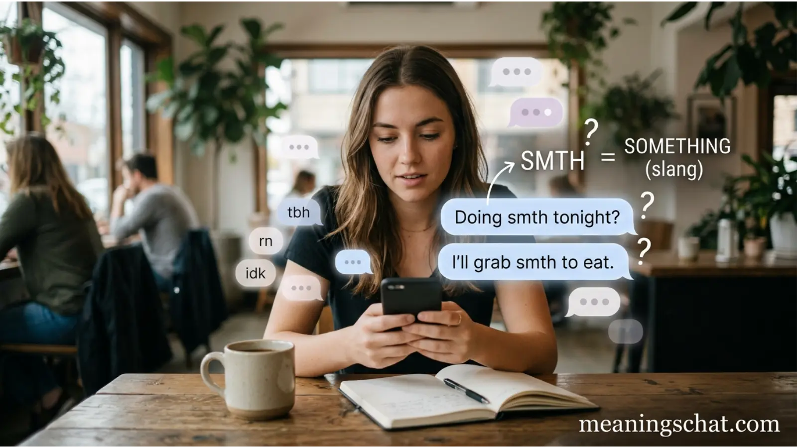 smth meaning in text